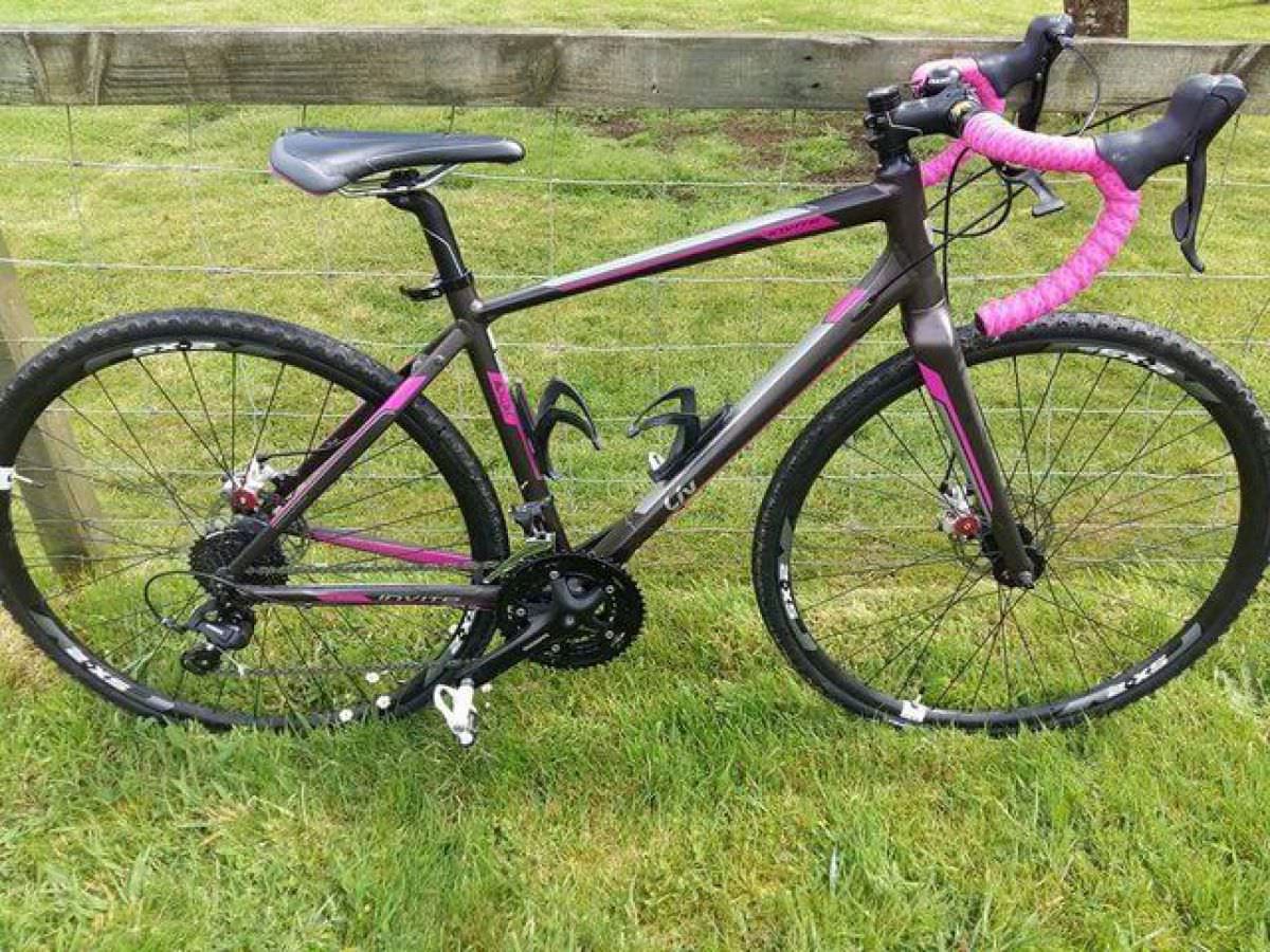 Giant pink/black bike
